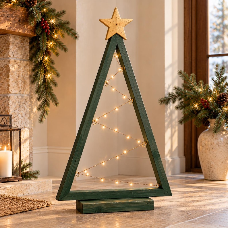 Rustic Triangle Frame Tree Plans PDF, DIY Wooden Christmas Decor With ...