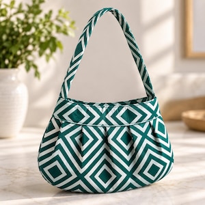 Buttercup Bag Sewing Pattern PDF, Pleated Handbag Pattern, Lined Shoulder Purse,