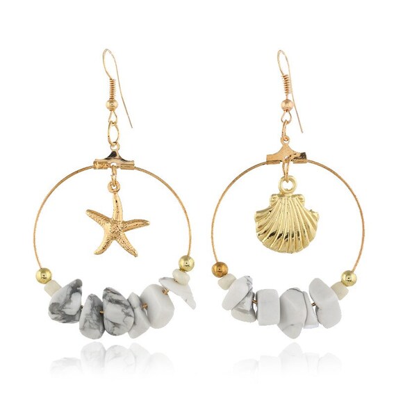 Starfish Shell Conch Drop Dangle Earrings for Wom… - image 9