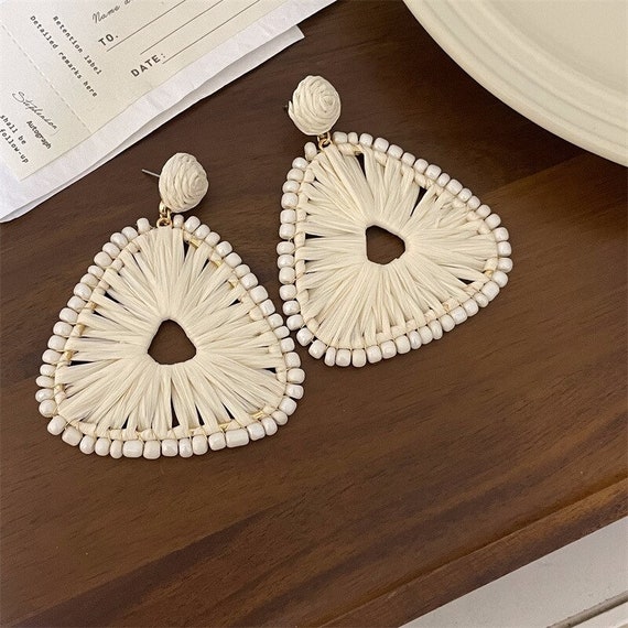 New Fashion  Beach Shell Rattan Earrings, Large C… - image 6