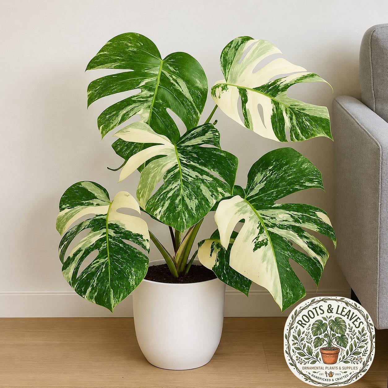 Monstera green snow - Etsy 日本