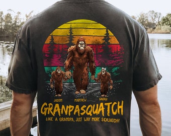 Custom Grandpasquatch Shirt With Grandkids Names, Personalized Grandpa Shirt, Grandpa Shirts, Papa Tshirt, Custom Grandpa Gift For Grandpa 3