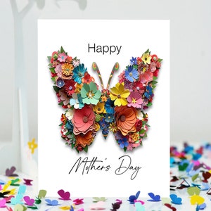 Mother's Day Butterfly With Flower Wings Butterfly Mothers Day Card, Animal Mother's Day Card, For Her Mother's Day, Mother's Day Postcard