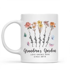 Custom Grandma's Garden Flower Vase, Custom Grandkid Name Flower Vase, Mother's Day Gift, Grandma Gift, Grandma Flower Vase, Wildflower Gift image 5