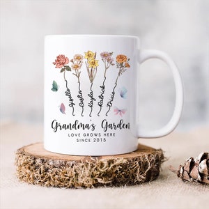 Custom Grandma's Garden Flower Vase, Custom Grandkid Name Flower Vase, Mother's Day Gift, Grandma Gift, Grandma Flower Vase, Wildflower Gift image 3