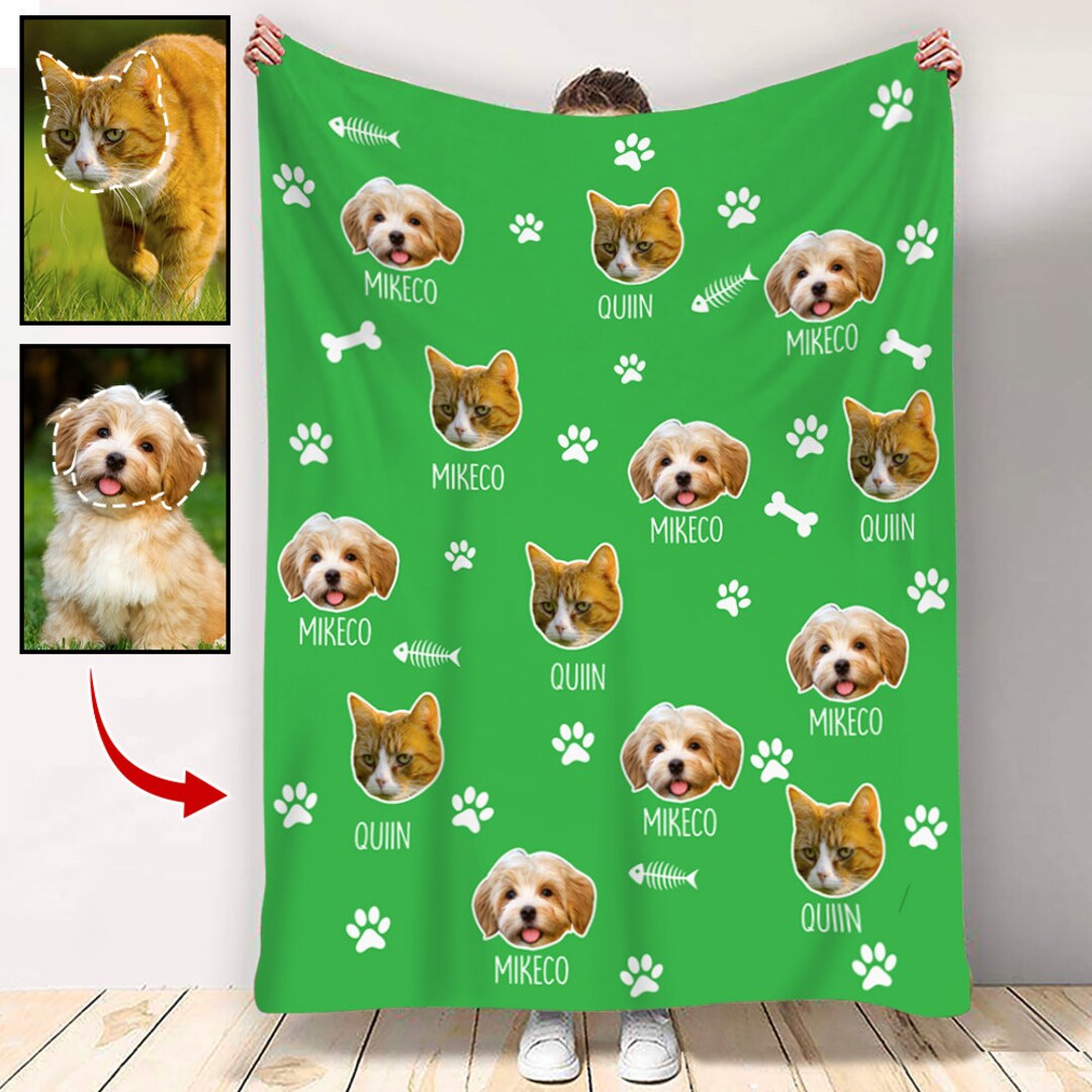 Custom Pet Blanket Custom Dog Photo Blanket With Name Custom Dog