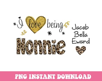 Ich liebe es, Nonnie zu sein Spitzname Png-Bundle, Gigi Mimi Nana Claus Png, Enkel auf Ärmeln Png, Oma Spitzname Download Instant, Custom Mimi