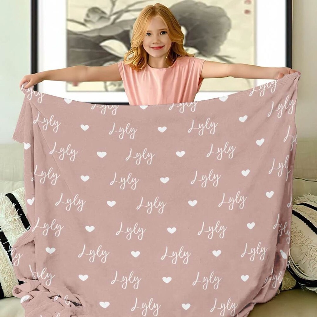 Custom Baby Name Blanket, Personalized Baby Girl Baby Boy Blanket
