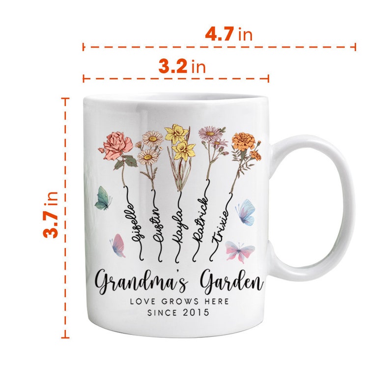 Custom Grandma's Garden Flower Vase, Custom Grandkid Name Flower Vase, Mother's Day Gift, Grandma Gift, Grandma Flower Vase, Wildflower Gift image 7