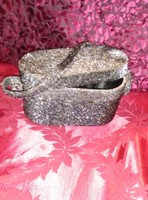 Vintage beaded 1940"s purse (Silver ) - image 3