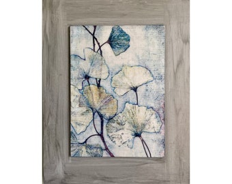 Encaustic Art Botanical Ginkgo Tree Wall Decor Natural Wall Art Plant Illustration Midjourney AI Natural Dorm Decor Birthday Gift Art