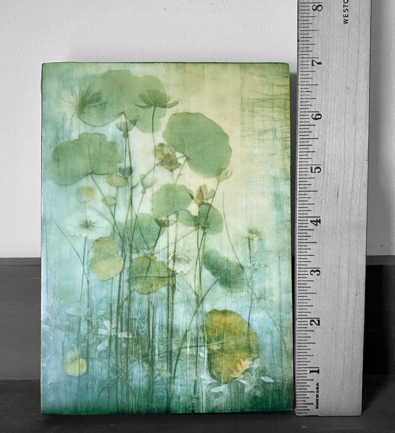 Encaustic Art Botanical Lunaria Mini Wall Decor Natural Wall Art Plant Illustration Midjourney AI Natural Wall Decor Birthday Gift image 3