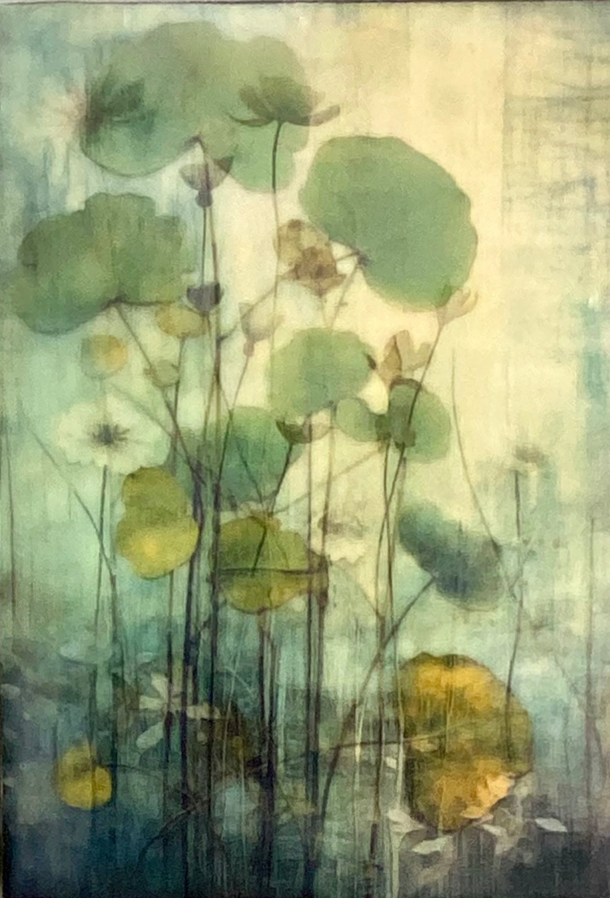 Botanical Encaustic Art Print on Wood Lunaria Nature Decor (5x7 or 9x12)