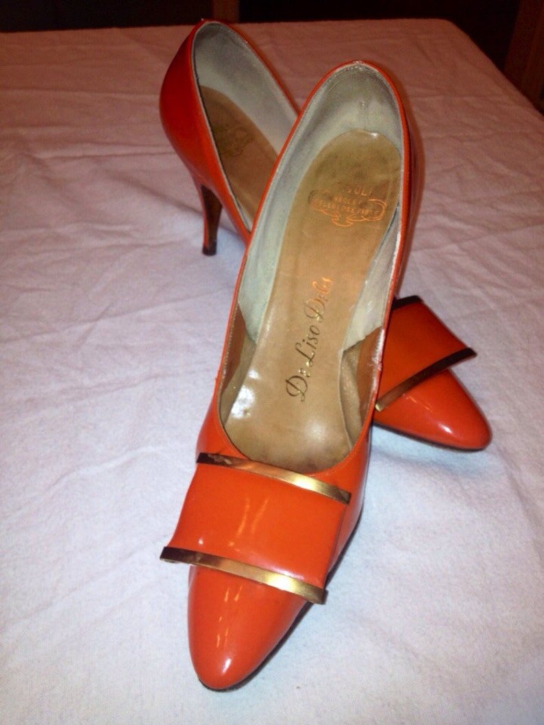 orange and gold heels