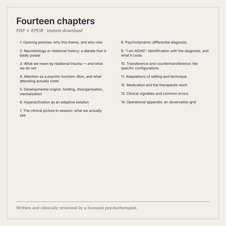 ADHD och relationstrauma, en psykodynamisk läsning, kliniskt kompendium PDF + EPUB för terapeuter, omedelbar nedladdning bild 4