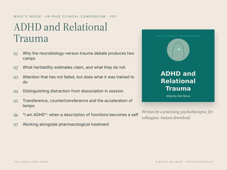 ADHD och relationstrauma, en psykodynamisk läsning, kliniskt kompendium PDF + EPUB för terapeuter, omedelbar nedladdning bild 5
