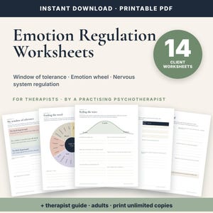 Arbeitsblätter zur Emotionsregulation für Erwachsene, Toleranzfenster, Gefühlsrad (PDF)