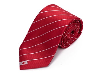 Tonga Tie - 3.25” - Inspired by the Tongan Flag - The Kingdom of Tonga Necktie - LDS Missionary - NOT Personalized