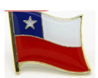 Chile Flag Country Pin Lapel Tie Necktie Tack LDS Missionary Statesman Ties