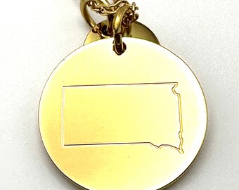 South Dakota SD State Necklace Charm LDS Sister Missionary Mom Wife Statesman Ties