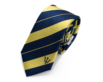 Barbados Skinny Tie - 2.5” - Inspired by the Barbados Flag - Barbados Thin Necktie - LDS Missionary - NOT Personalized