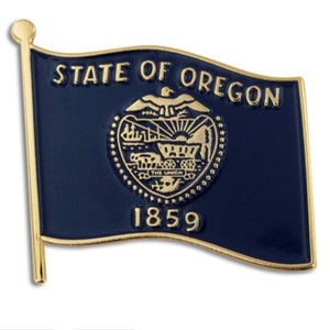 Oregon OR Flag State Pin Lapel Tie Necktie Tack LDS Missionary Statesman Ties
