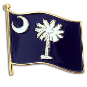 South Carolina SC Flag State Pin Lapel Tie Necktie Tack LDS Missionary Statesman Ties