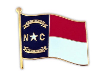 North Carolina NC Flag State Pin Lapel Tie Necktie Tack LDS Missionary Statesman Ties