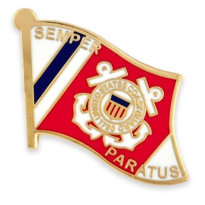 US Coast Guard USCG Flag Emblem Pin Lapel Tie Necktie Tack Statesman Ties