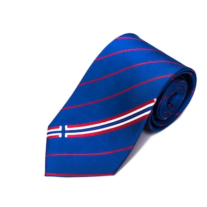 Norway Tie - 3.25” - Inspired by the Norwegian Flag - Norge Norway Necktie - LDS Missionary - NOT Personalized