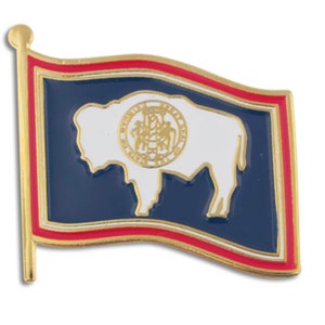 Wyoming WY Flag State Pin Lapel Tie Necktie Tack LDS Missionary Statesman Ties