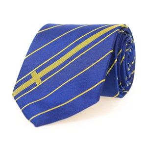 Sweden Tie - 3.25” - Inspired by the Swedish Flag - Sweden Necktie - LDS Missionary - NOT Personalized