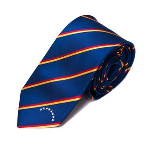 Venezuela Skinny Krawatte - 2,5 ”inspiriert von der venezolanischen Flagge - Venezuela dünne Krawatte LDS Missionary ENTHÄLT personalisiertes gesticktes Etikett