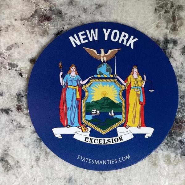 New York NY Vinyl Sticker Decal - 3” - 6 mil - Water Bottle Laptop Car Automobile - Inspired by the New York State Flag