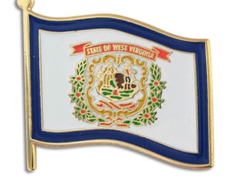 West Virginia WV Flag State Pin Lapel Tie Necktie Tack LDS Missionary Statesman Ties