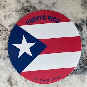 Puerto Rico - Calcomanía de vinilo - 3&quot; - 6 mil - Botella de agua Coche portátil Automóvil - Inspirado en la Bandera de Puerto Rico