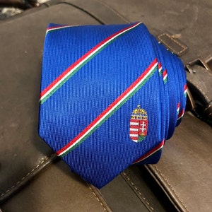Hungary Skinny Tie - 2.5” - Inspired by the Hungarian Flag - Hungary Thin Necktie - LDS Missionary - INCLUDES Personalized Embroidered Tag