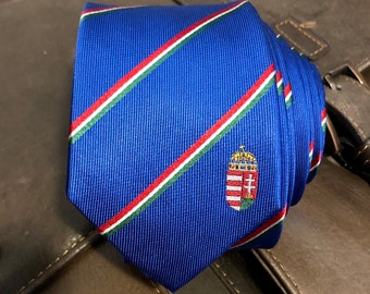 Hungary Skinny Tie - 2.5” - Inspired by the Hungarian Flag - Hungary Thin Necktie - LDS Missionary - INCLUDES Personalized Embroidered Tag