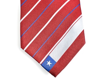 Chile Tie - 3.25” - Inspired by the Chilean Flag - Chile Necktie - LDS Missionary - NOT Personalized