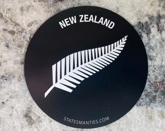 New Zealand All Blacks Vinyl Sticker Decal - 3” - 6 mil - Water Bottle Laptop Car Automobile - Inspired by the Silver Fern Symbol