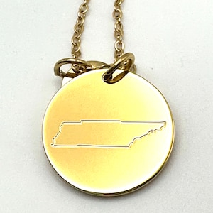 Tennessee TN State Necklace Charm LDS Sister Missionary Mom Wife Statesman Ties