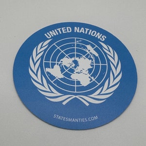 United Nations UN Vinyl Sticker Decal - 3” - 6 mil - Water Bottle Laptop Car Automobile - Inspired by the United Nations UN Flag