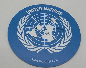 United Nations UN Vinyl Sticker Decal - 3” - 6 mil - Water Bottle Laptop Car Automobile - Inspired by the United Nations UN Flag