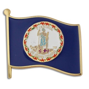 Virginia VA Flag State Pin Lapel Tie Necktie Tack LDS Missionary Statesman Ties