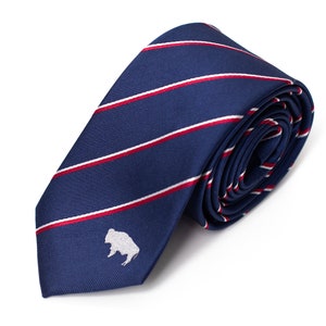 Wyoming Skinny Tie - 2.5&quot; - Wyoming Buffalo Bison Flag - Wyoming WY Thin Necktie - LDS Missionary - NOT Personalized