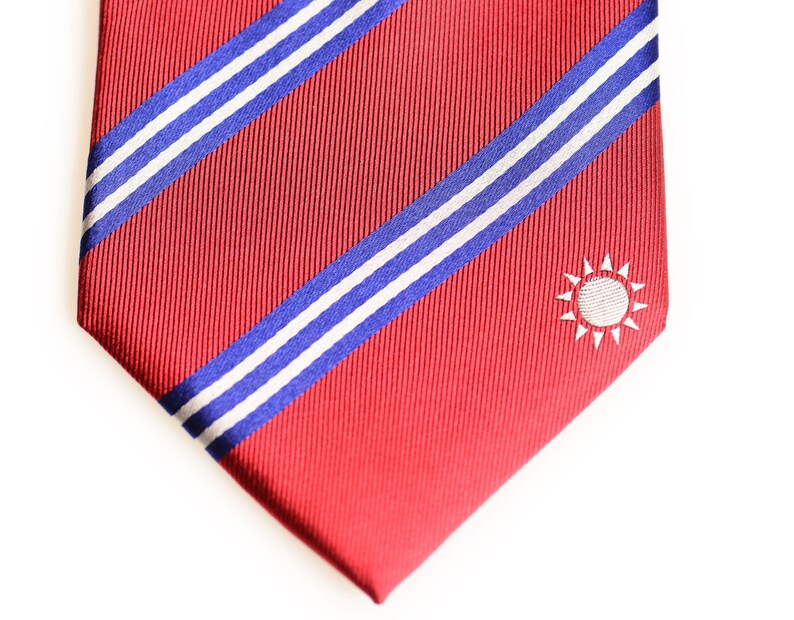 Taiwan Tie 3.25 Inspired by the Taiwanese Flag Taiwan Necktie LDS Missionary NOT Personalized image 5