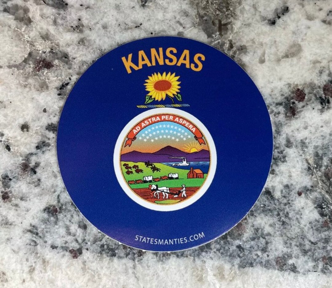 Kansas KS Vinyl Sticker Decal - 3” - 6 Mil - Water Bottle Laptop Car ...