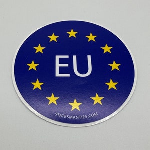 Decalque adesivo de vinil da União Europeia UE - 3 ”- 6 mil - Garrafa de água Laptop Carro Automóvel - Inspirado na bandeira da União Europeia UE