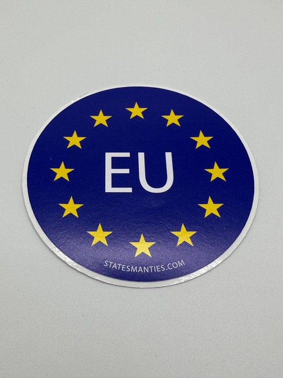 Adesivo Per Auto Con Bandiera Europea | 12x8 Cm, Resistente Ai Raggi UV E Ai Graffi | Per Carrozzeria E Superfici Lisce