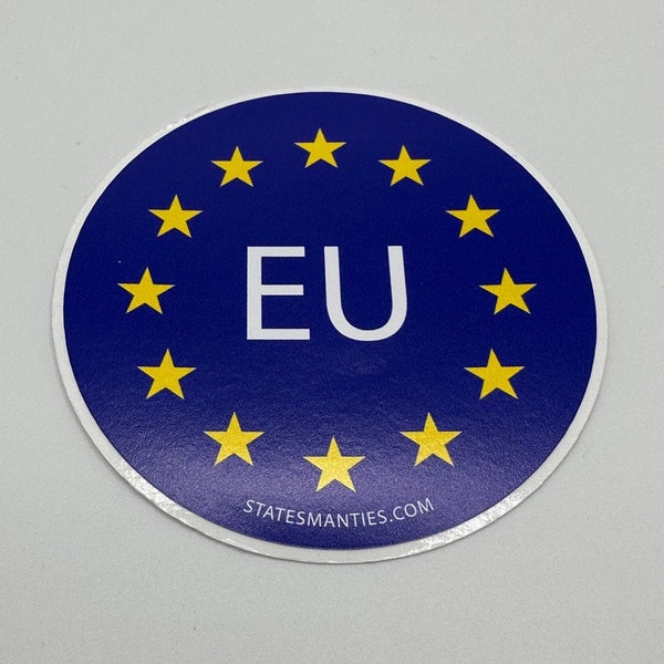 European Union EU Vinyl Sticker Decal - 3” - 6 mil - Water Bottle Laptop Car Automobile - Inspired by the European Union EU Flag